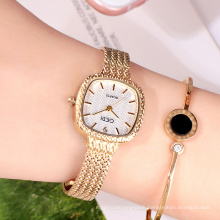 7 colors Gold square vintage pattern watches for women high-end stainless steel band watch jewelry watch ladies